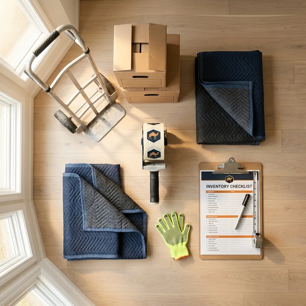 Professional moving supplies and packing materials layout for North Richland Hills residential relocations